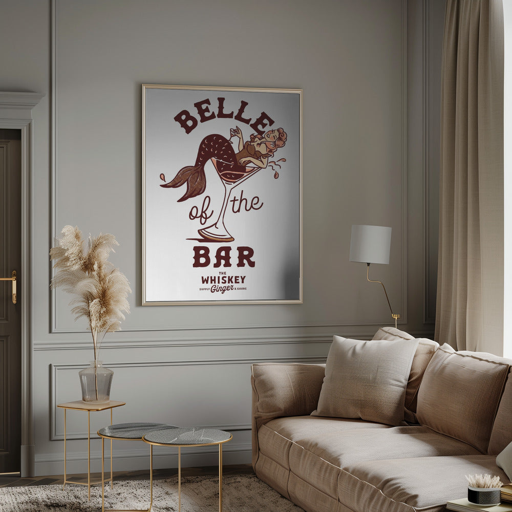 Wall art Belle Of The Bar Mermaid Pin Up Art