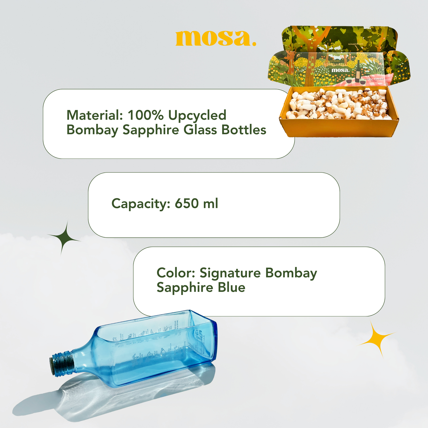 Bombay Sapphire Bottle Glass Platter