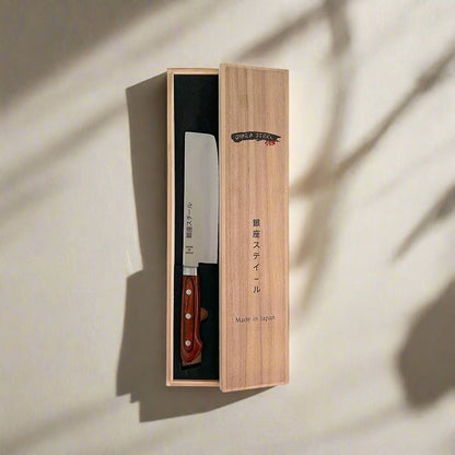 Ginza Steel X201 Kitchen Set: Japanese Knives with Antibacterial Board